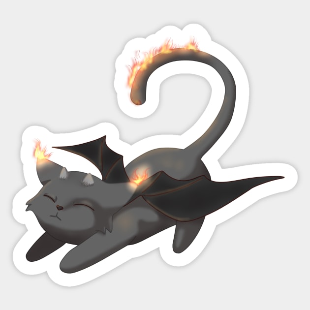 Stretching Hellcat Sticker by Anathar